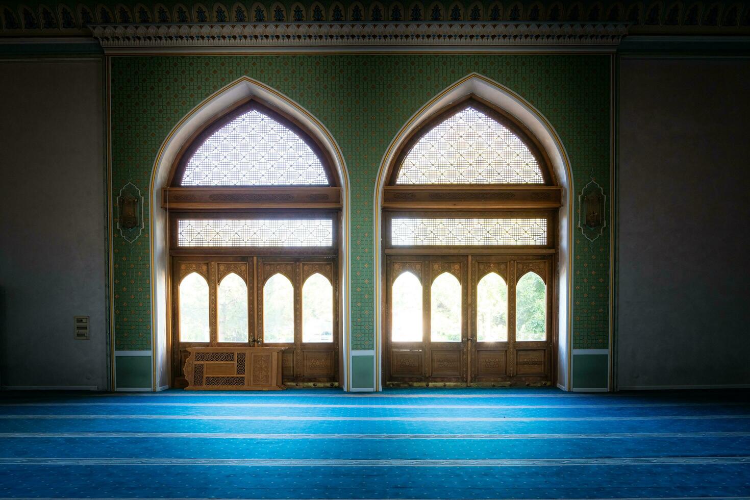Tashkent, Uzbekistan-august 11, 2023-Inside of the Khazrati Imam Mosque in the Hazrati Imam complex during a sunny day.The complex is a square that includes a set of religious buildings in Tashkent photo