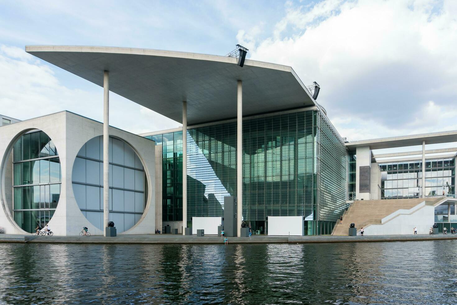 Berlin, Germany-august 9, 2022-View of the  Library of the German Bundestag during a cloudy day photo