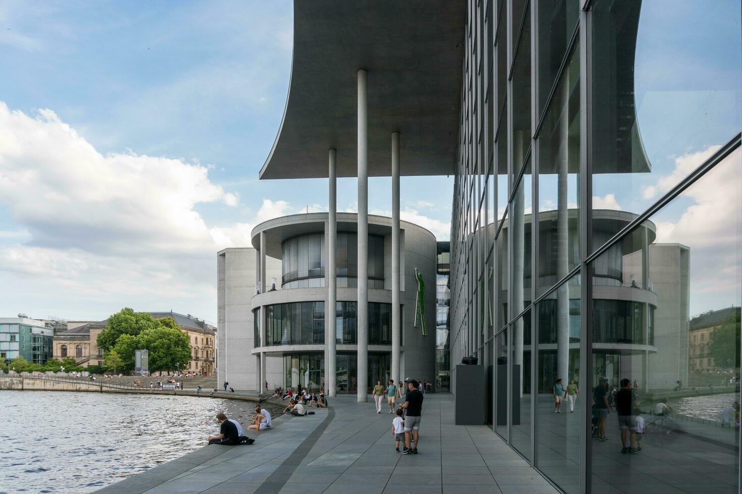 Berlin, Germany-august 9, 2022-View of the  Library of the German Bundestag during a cloudy day photo