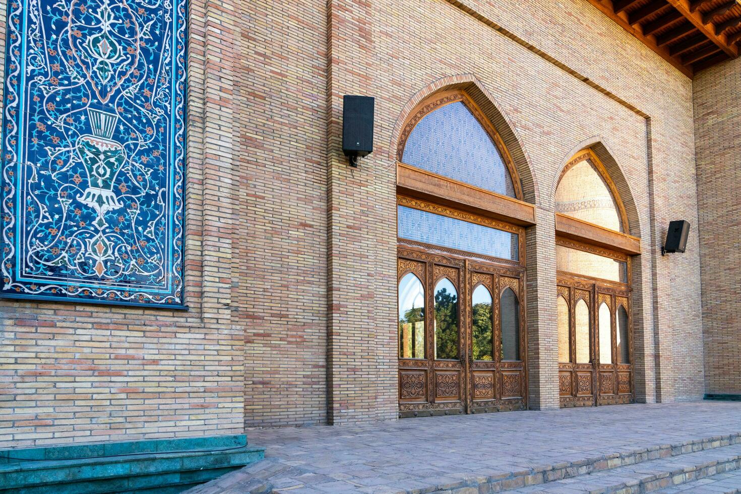 Tashkent, Uzbekistan-august 11, 2023-Khazrati Imam Mosque in the Hazrati Imam complex during a sunny day.The complex is a square that includes a set of religious buildings in Tashkent photo
