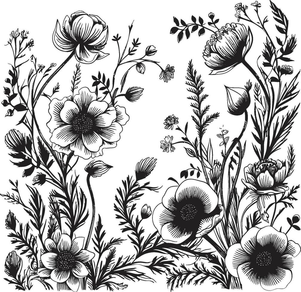 Blossom Whispers Floral Background Icon Botanic Elegance Vector Floral Emblem Design