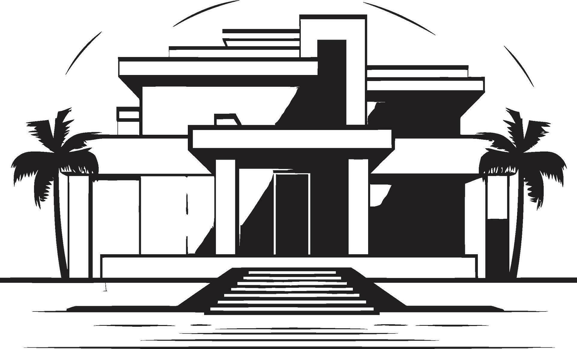 Elegant Residence Symbol Stylish House Idea Vector Icon Contemporary