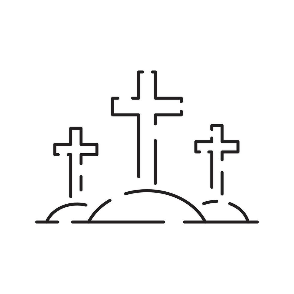 Christianity line icon. Vector religion related icons. Bible, church and cross or Jesus.