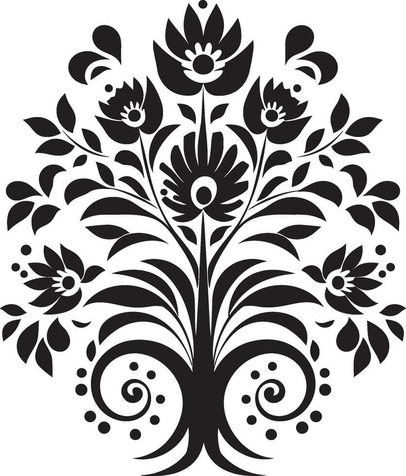arraigado tradiciones étnico floral vector símbolo cultural patrimonio decorativo étnico floral icono