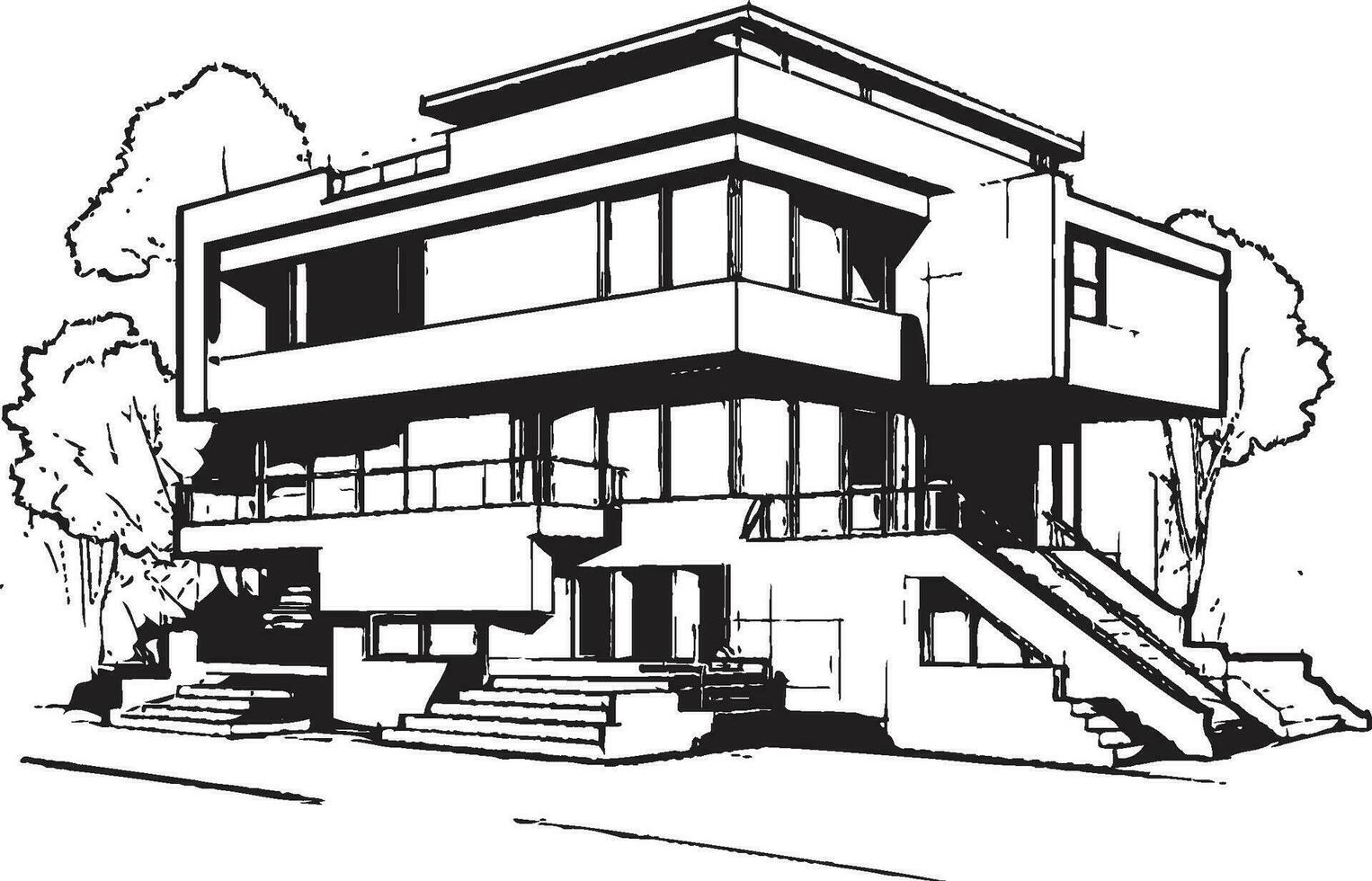 Tri Tower Serenity Emblem of Elevation and Tri Level Luxury Trifecta Resonance Iconic Symbol of Architectural Prowess vector