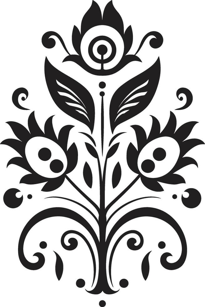 Cultural Verve Ethnic Floral Symbol Icon Native Patterns Decorative Ethnic Floral Vector