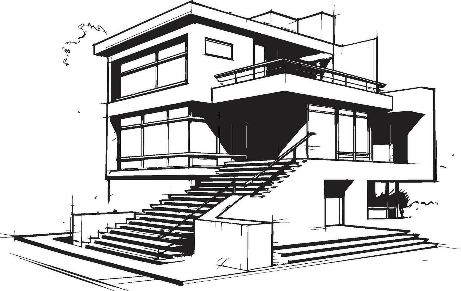 Trifecta Resonance Iconic Symbol of Architectural Prowess Three Story Zenith Emblematic Vector of Residential Elegance
