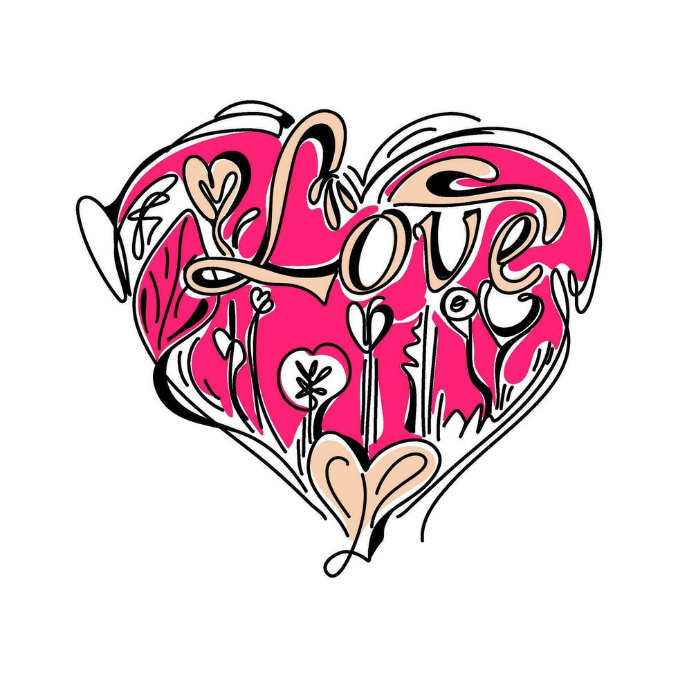 web simpático plano ilustración San Valentín amor tarjeta, Perfecto para expresando afecto en moderno estilo vector