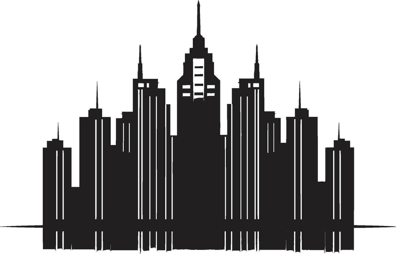 Metropolitan City Impression Multifloor Vector Logo Icon Downtown Skyscraper Emblem Multifloor Cityscape Vector Icon