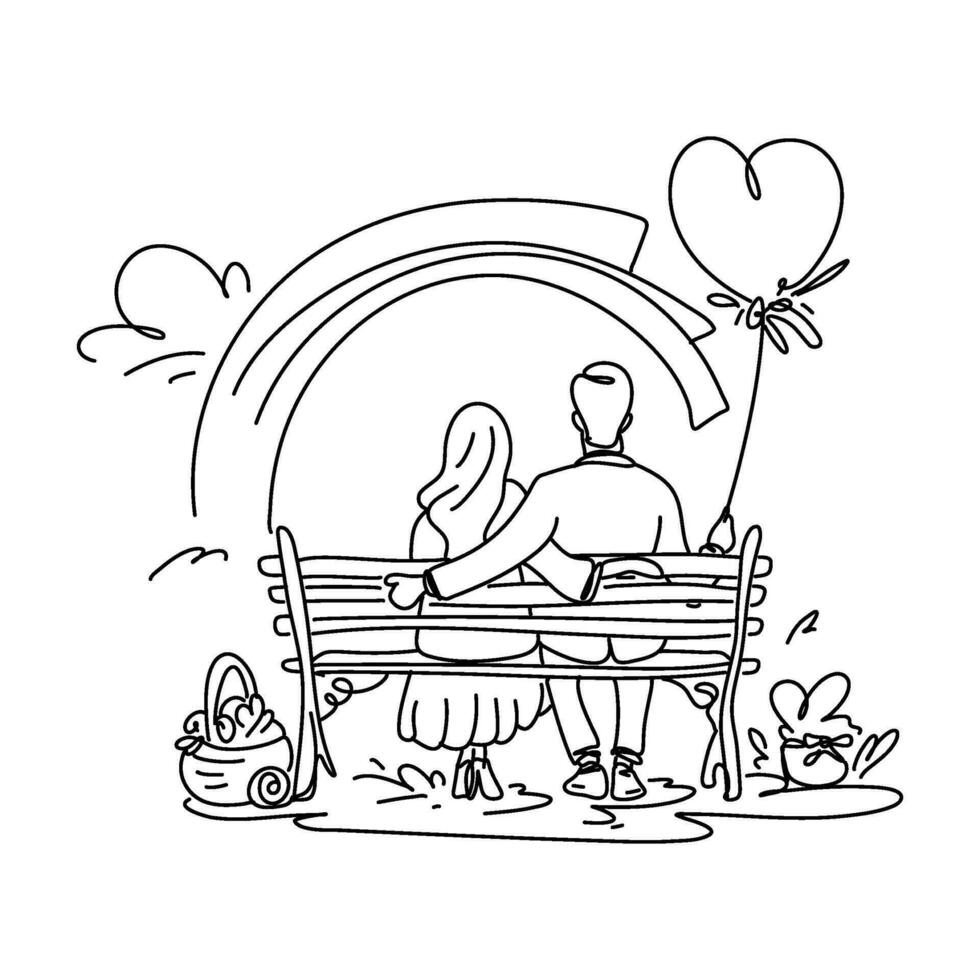 romántico enamorado fecha plano ilustración pájaros del amor compartiendo dulce momentos, ideal para web diseños y impresión proyectos vector