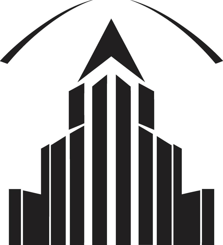 Metropolitan Heights Sketch Cityscape Building in Vector Icon Downtown Skyscraper Outline Multifloor Cityscape Vector Logo