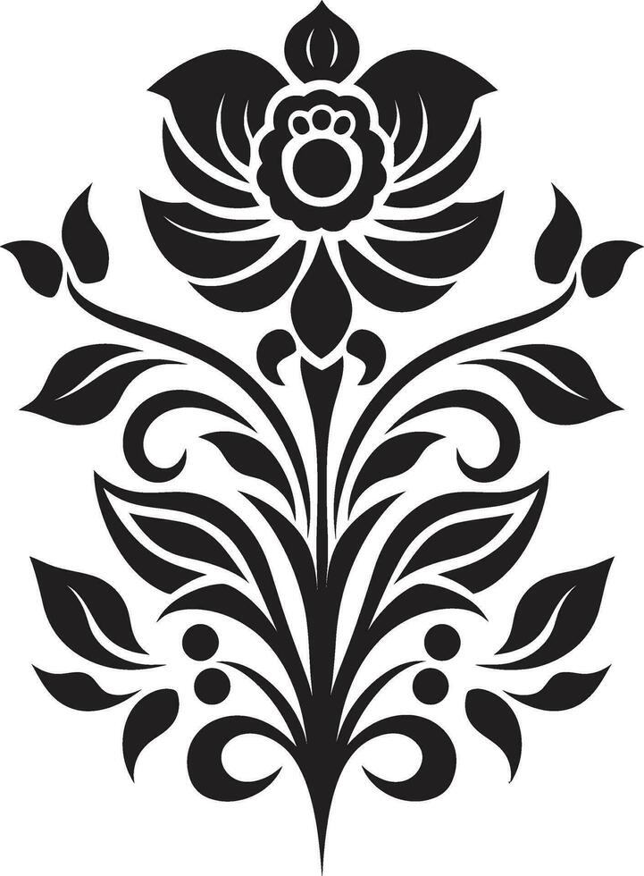 Tribal Elegance Decorative Ethnic Floral Vector Crafted Artistry Ethnic Floral Icon Design