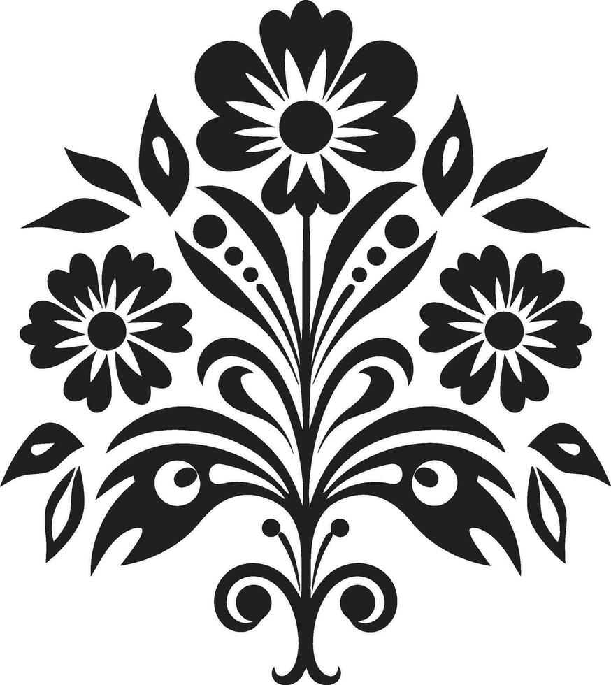 acostumbrado florecer étnico floral logo icono intrínseco patrimonio decorativo floral vector elemento