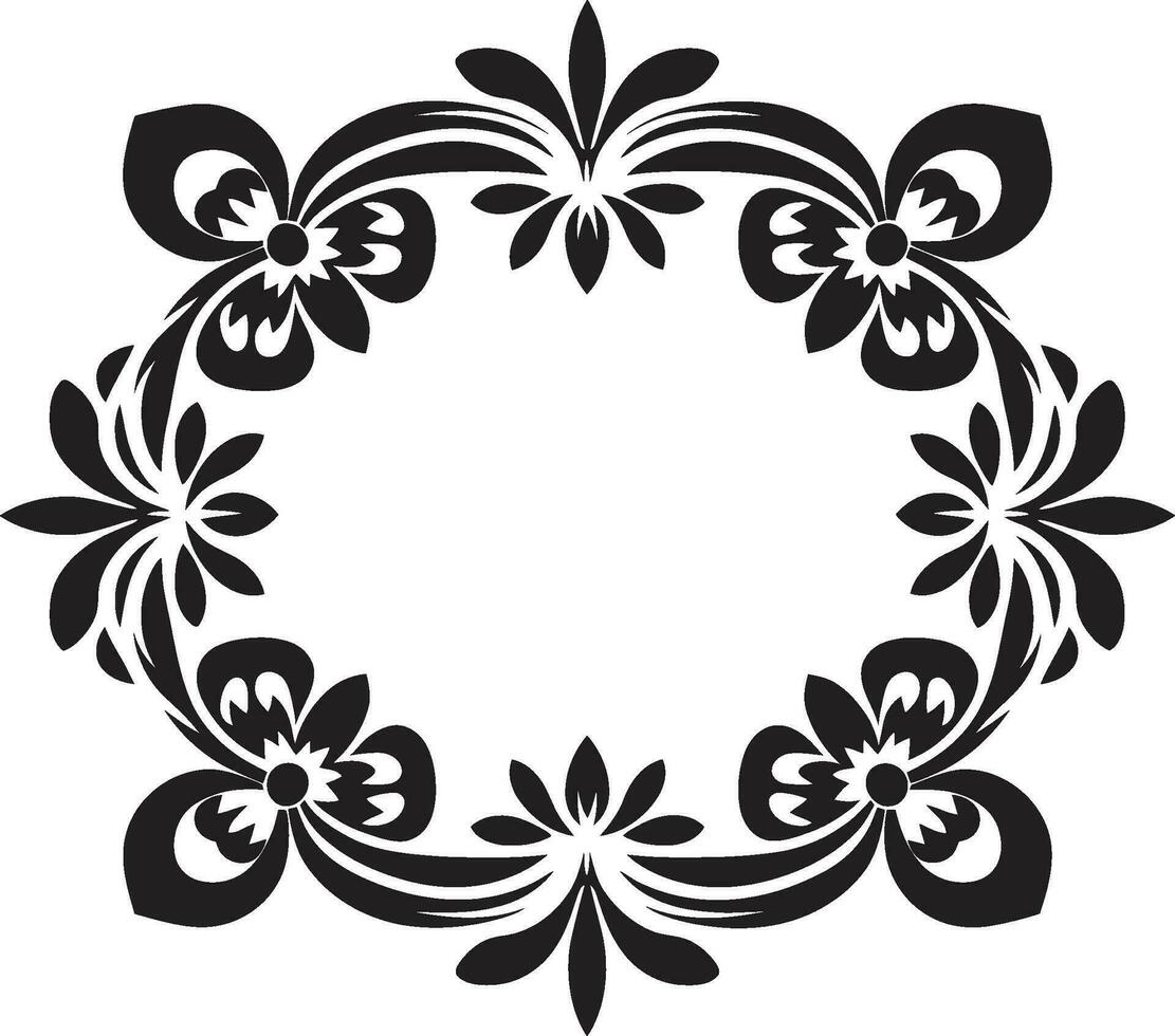 mosaico pétalos negro vector floral modelo botánico rejilla geométrico loseta logo