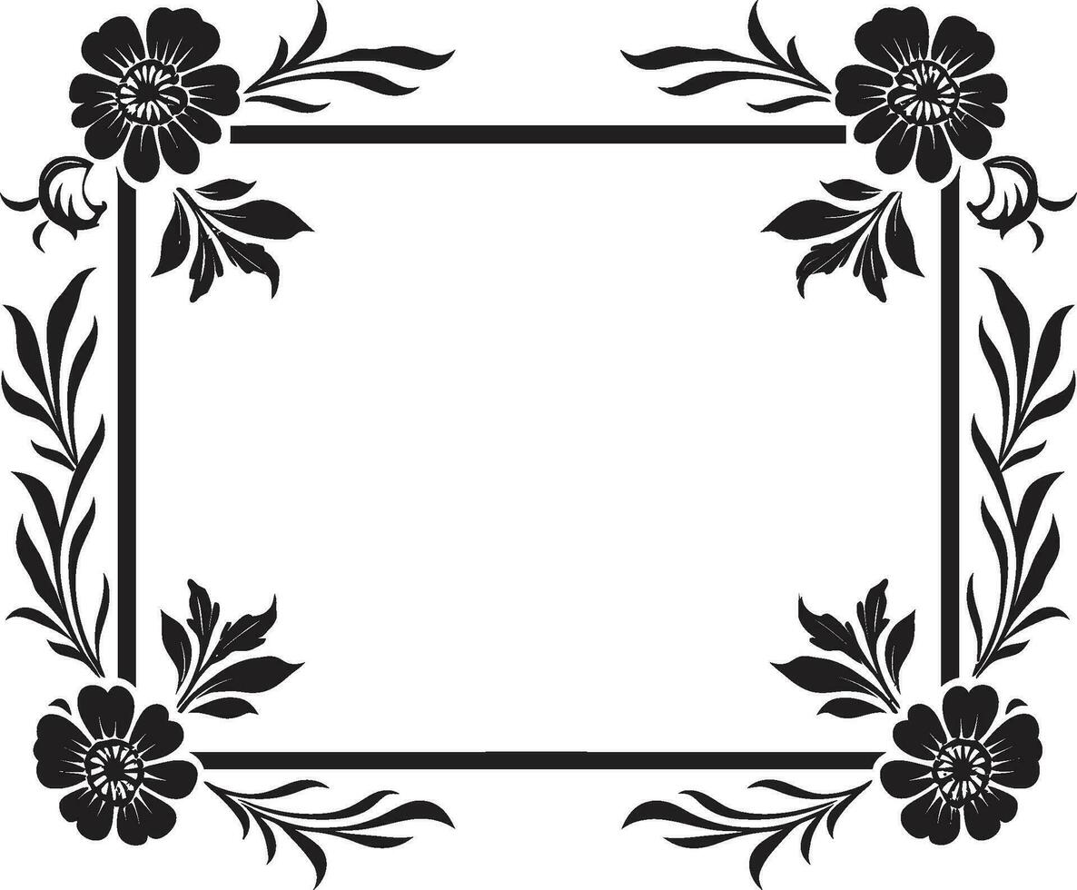 Abstract Elegance Geometric Tile Floral Emblem Elegant Patterns Black Floral Vector Logo