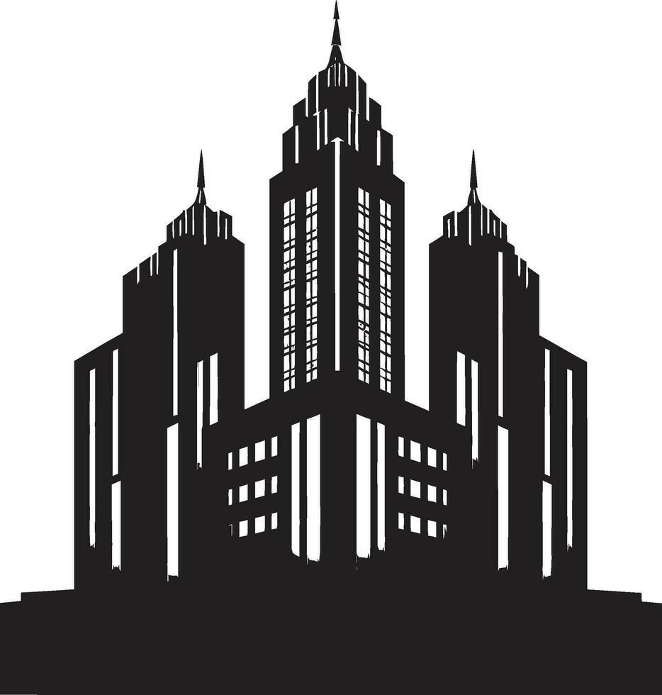 ciudad esencia multipiso ciudad edificio vector icono metropolitano paisaje de torres multipiso paisaje urbano emblema