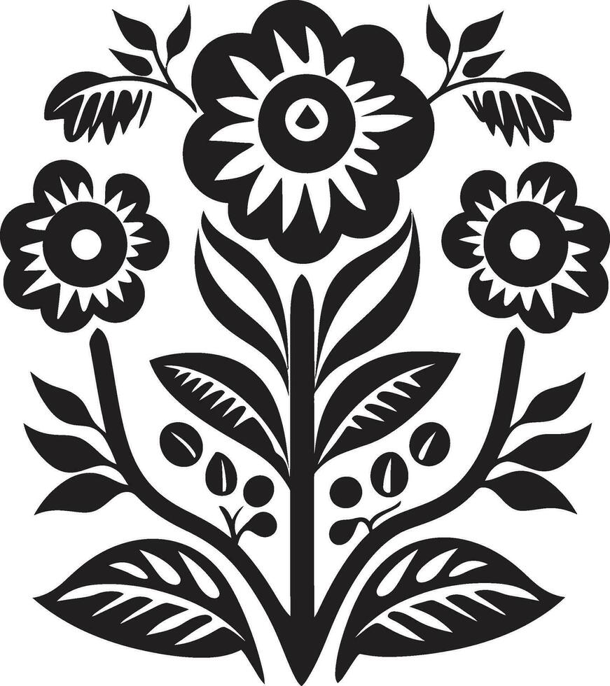 tradicion florecer étnico floral vector diseño ancestral arte étnico floral logo icono