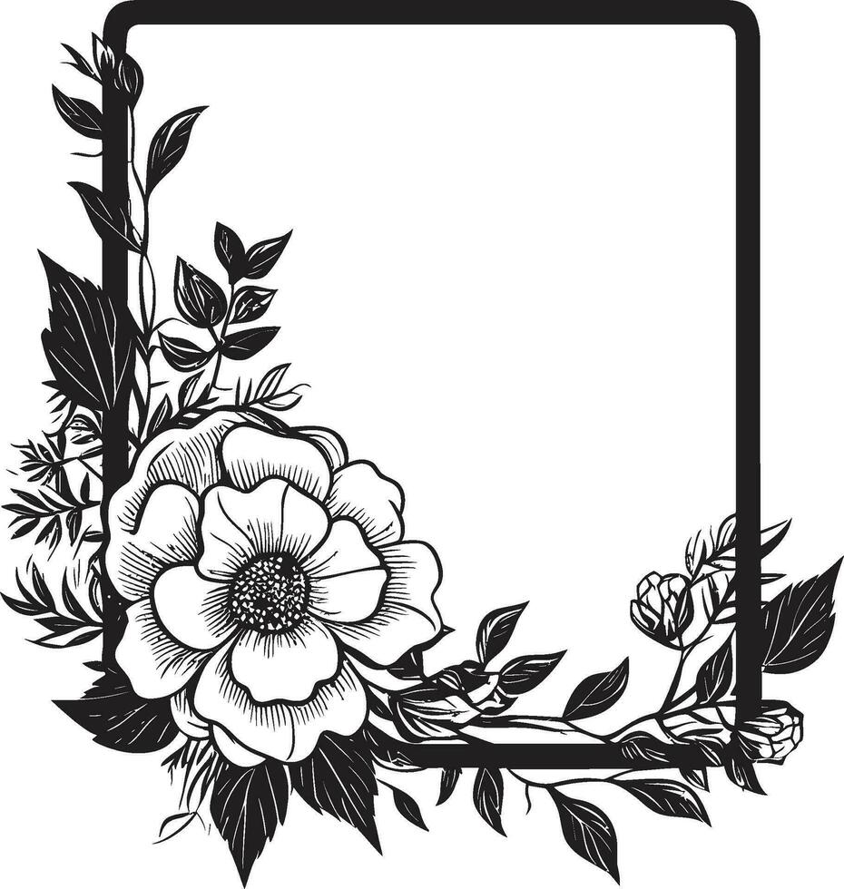 minimalista floral torbellino negro vector icono pulcro mano prestados floraciones minimalista diseño