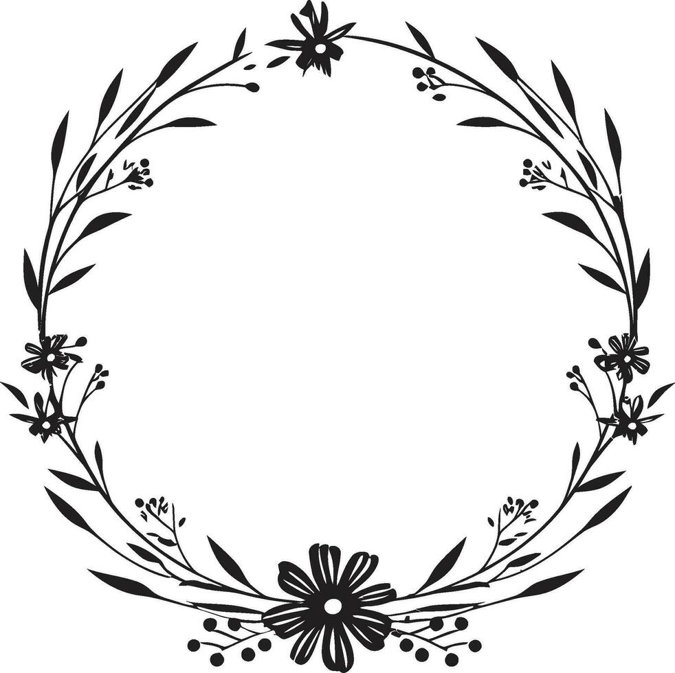 Serenade of Blossoms Bouquet Vector Icon Design Artistic Floral Cascade Floral Frame Logo
