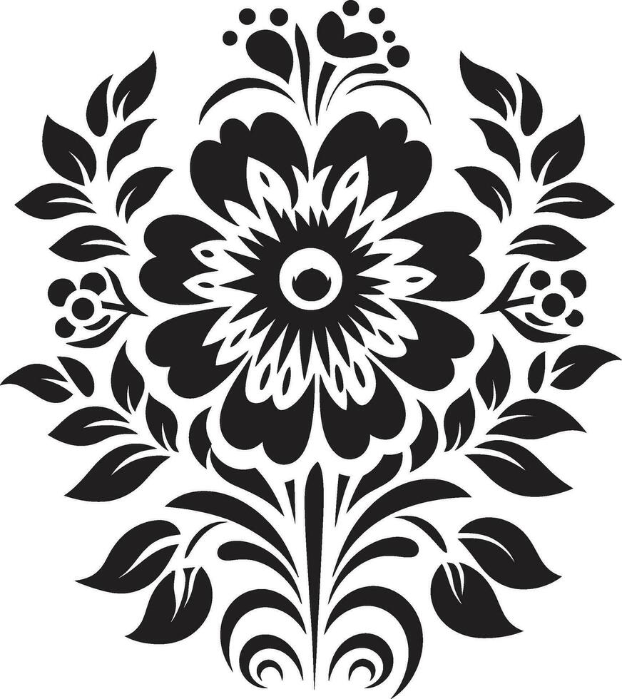 Rooted Elegance Ethnic Floral Vector Emblem Artisanal Flourish Ethnic Floral Logo Icon Design