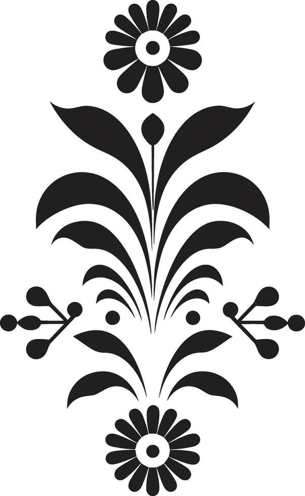 Geometric Floral Elegance Tile Icon Design Floral Tiles in Black Vector Logo