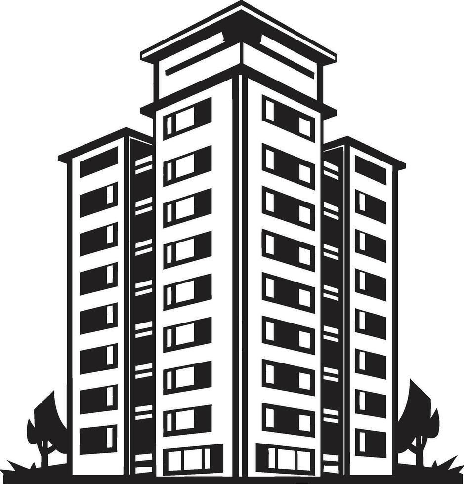 urbano horizontes esencia multifloral urbano edificio vector emblema metropolitano maravilla matriz multipiso paisaje urbano vector icono