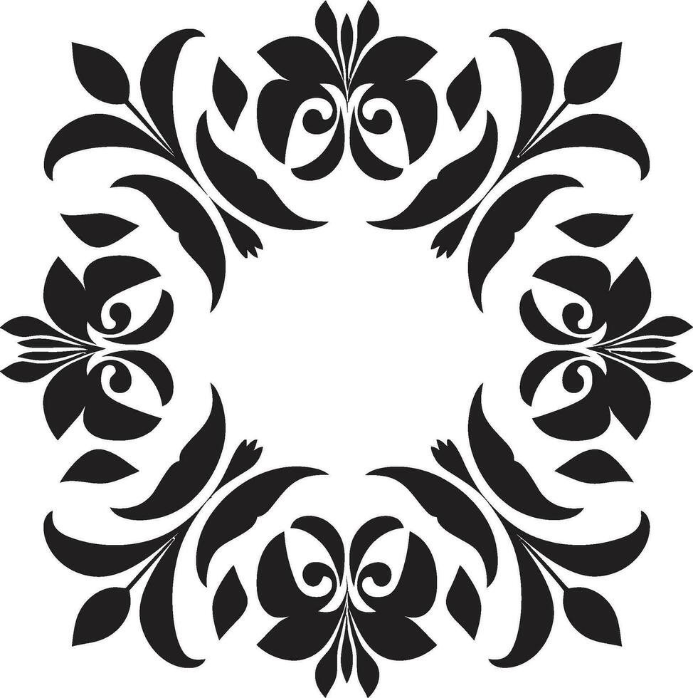 estructurado geometría negro floral loseta diseño pétalo simetría geométrico loseta vector logo