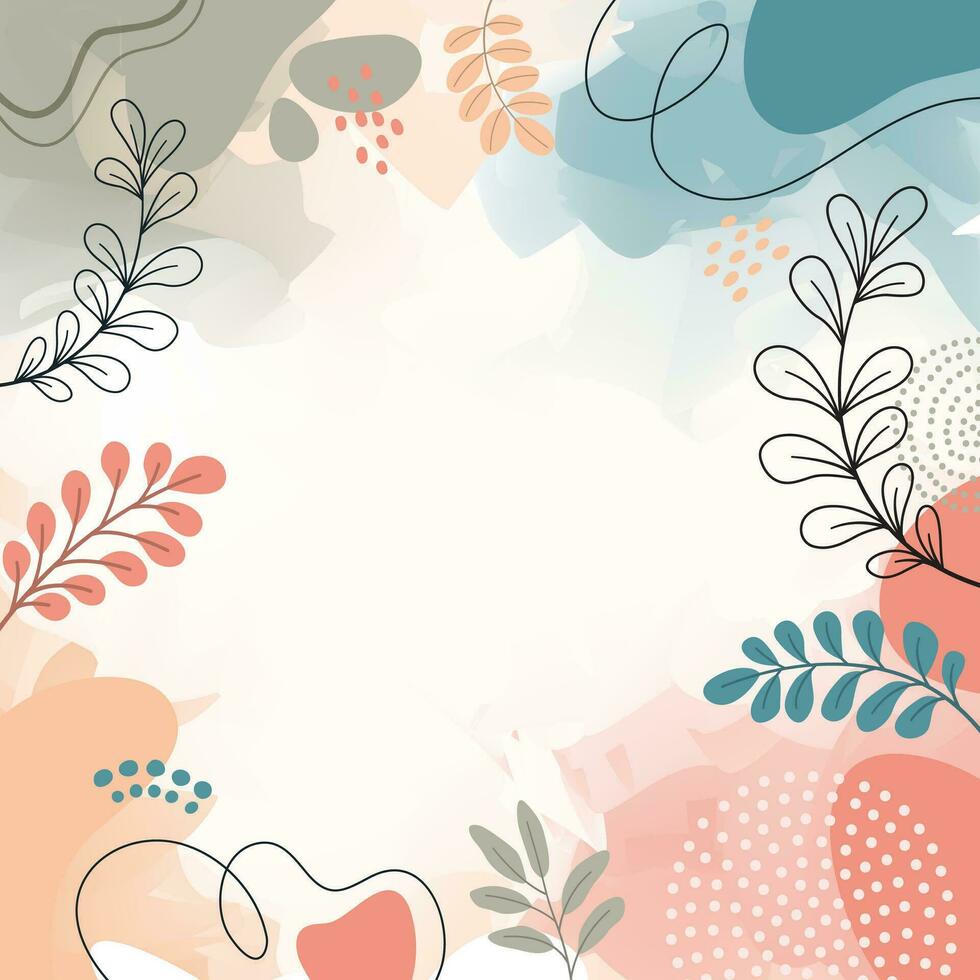Design banner frame background .Colorful poster background vector illustration.Exotic plants, branches,art print for beauty, fashion and natural products,wellness, wedding and event.