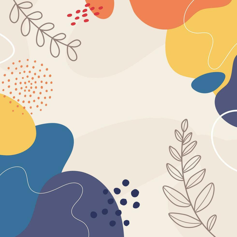 Design banner frame background .Colorful poster background vector illustration.Exotic plants, branches,art print for beauty, fashion and natural products,wellness, wedding and event.