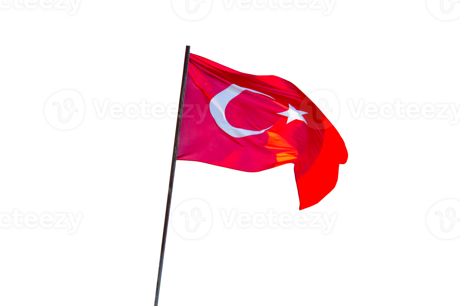 Turkish flag on transparent background png