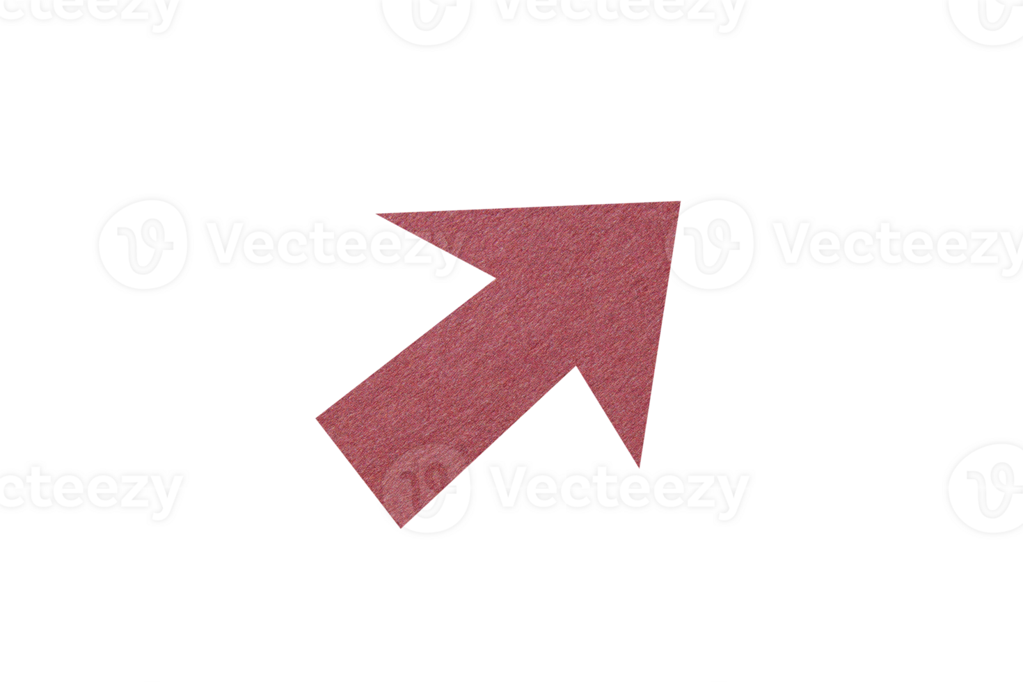 Red paper arrow sign on transparent background png