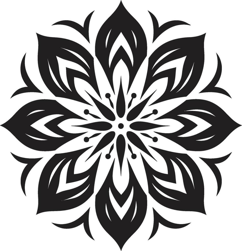 Graceful Petal Design Simple Artistic Vector Sleek Floral Composition Black Hand Drawn Icon