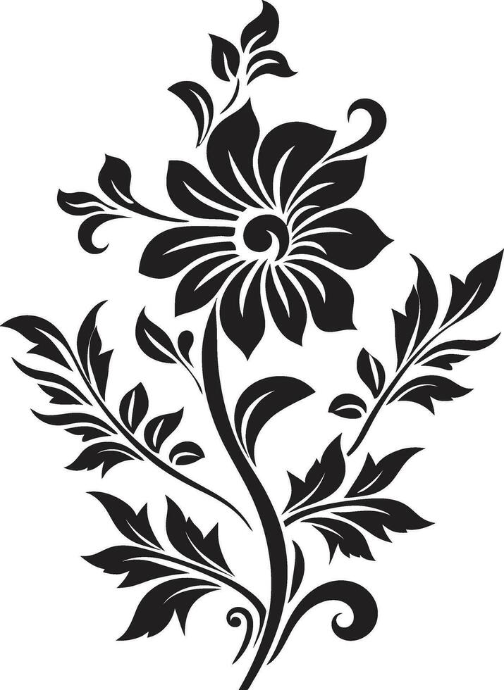 Tribal Heritage Bloom Ethnic Floral Emblem Artisan Blossom Decorative Ethnic Floral Icon vector