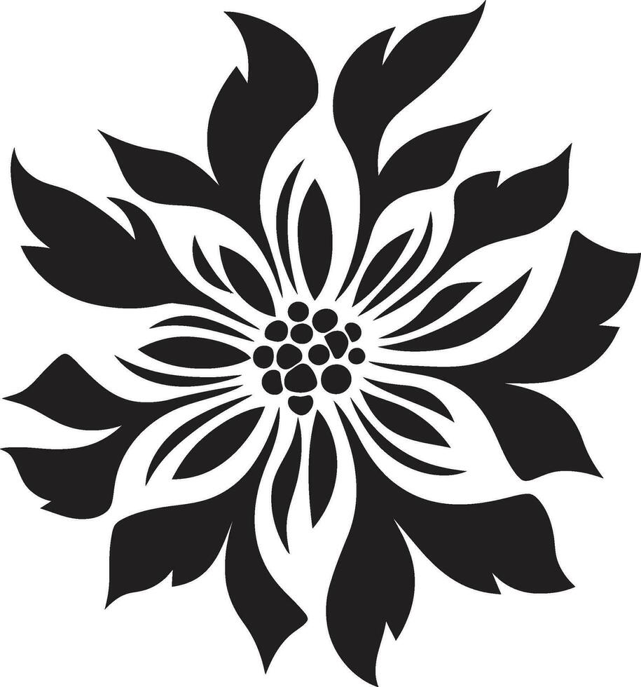 Minimalist Petal Sketch Elegant Hand Rendered Icon Elegant Vector Blossom Simple Black Emblem