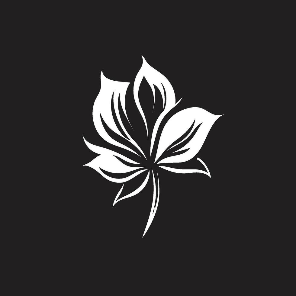 Elegant Floral Minimalism Single Black Vector Icon Graceful Blossom Artistic Black Logo Emblem Design