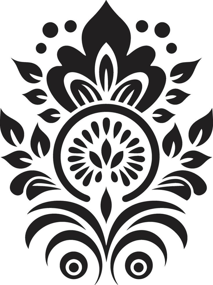 Customary Charm Ethnic Floral Logo Icon Ancestral Patterns Decorative Ethnic Floral Vector