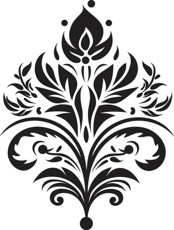 Tribal Craftsmanship Ethnic Floral Vector Icon Artisanal Heritage Decorative Ethnic Floral Emblem