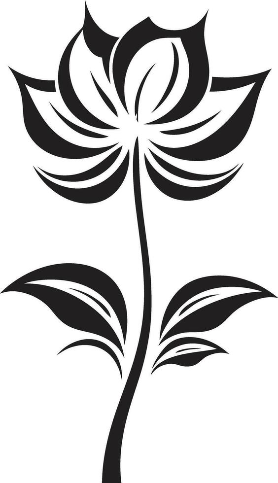 Modern Floral Abstraction Sleek Black Icon Artistic Petal Silhouette Simple Vector Logo