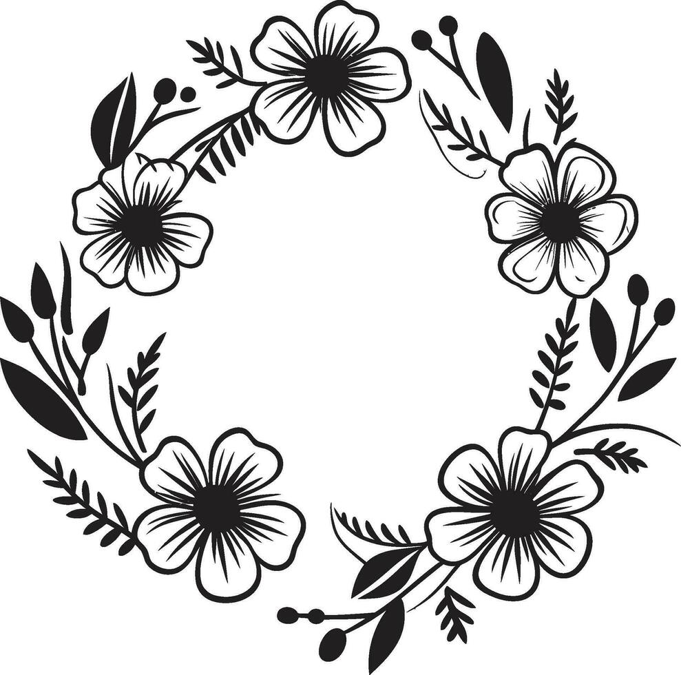 caprichoso floral formación vector emblema moderno Boda ramo de flores negro floral diseño