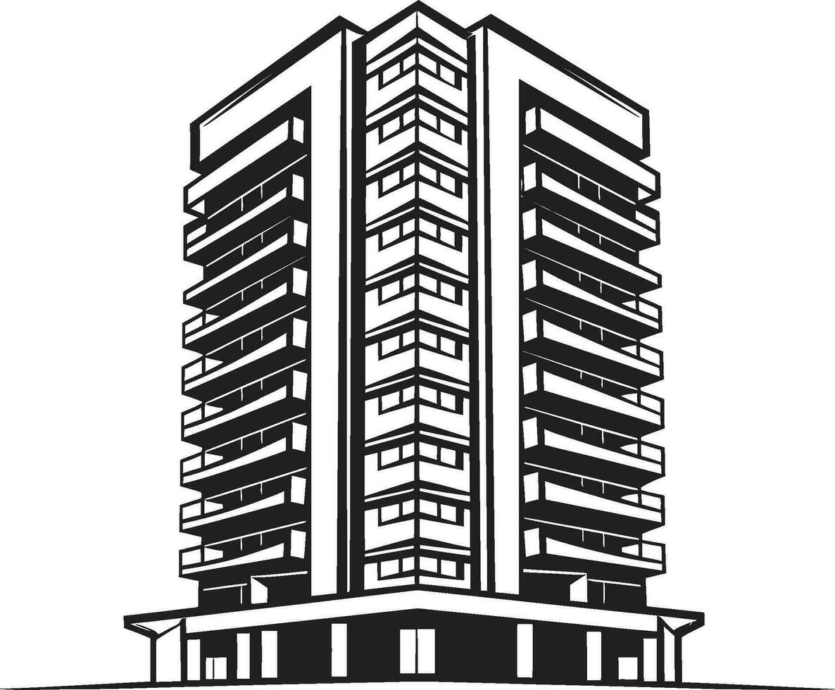 ciudad vista horizontes matriz multipiso urbano vector emblema horizonte maravilla sinfonía multifloral edificio en vector logo
