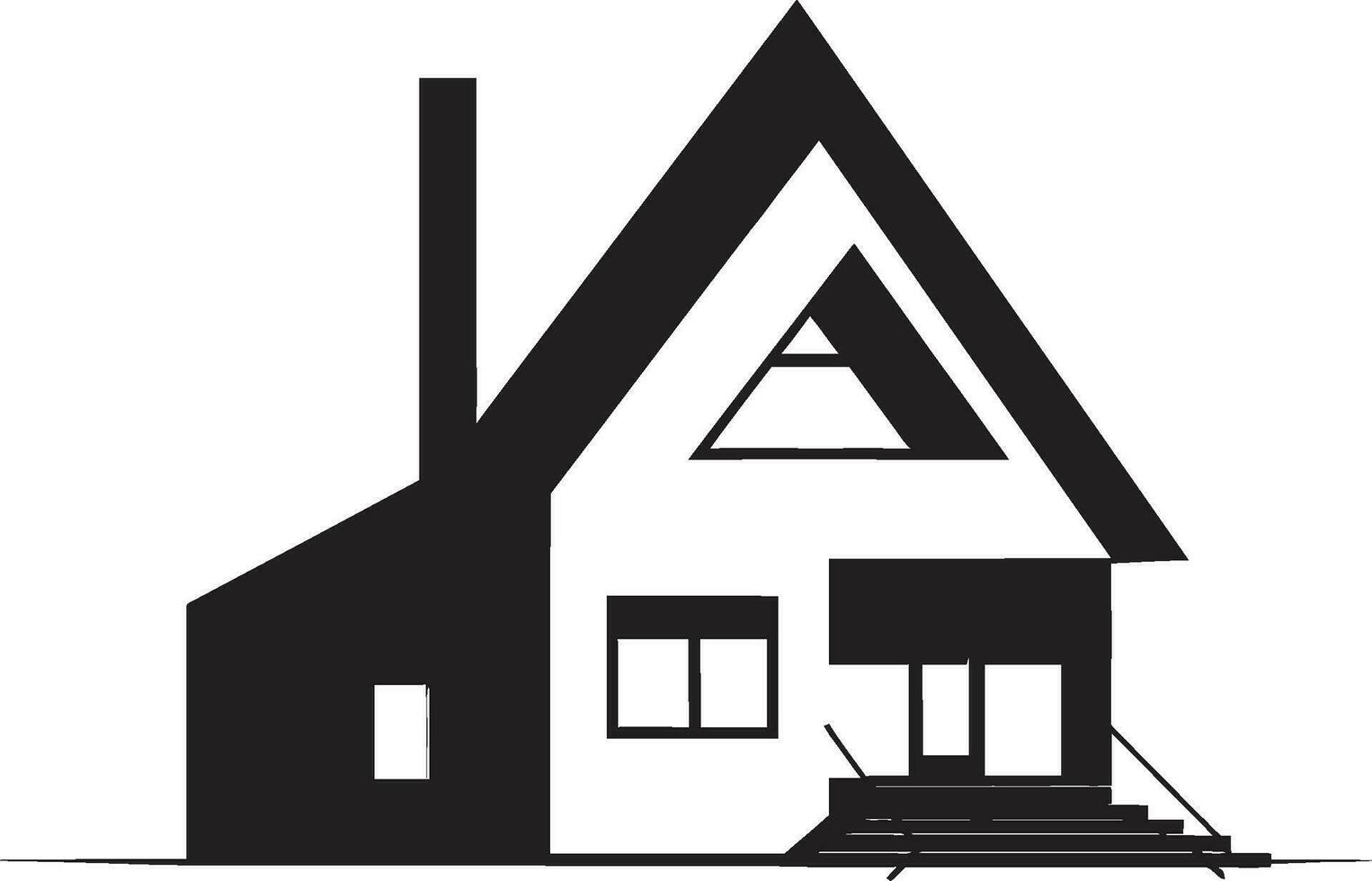 Contemporary Abode Emblem Architecture Idea Vector Logo Architectural Visionary House Idea Design Vector Icon