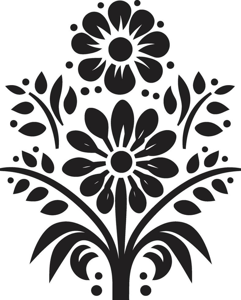 Indigenous Threads Ethnic Floral Logo Icon Design Heritage Petal Print Ethnic Floral Element vector