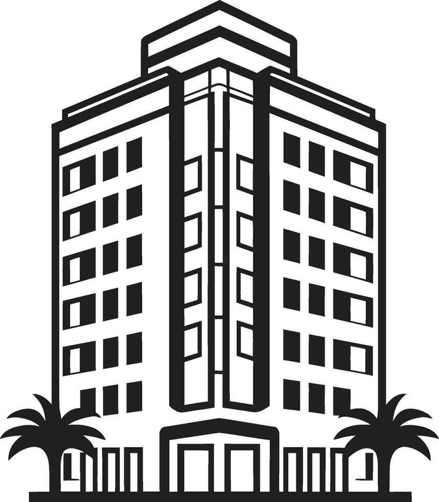 horizonte esencia sinfonía multifloral edificio vector emblema ciudad visiones matriz multipiso paisaje urbano vector logo