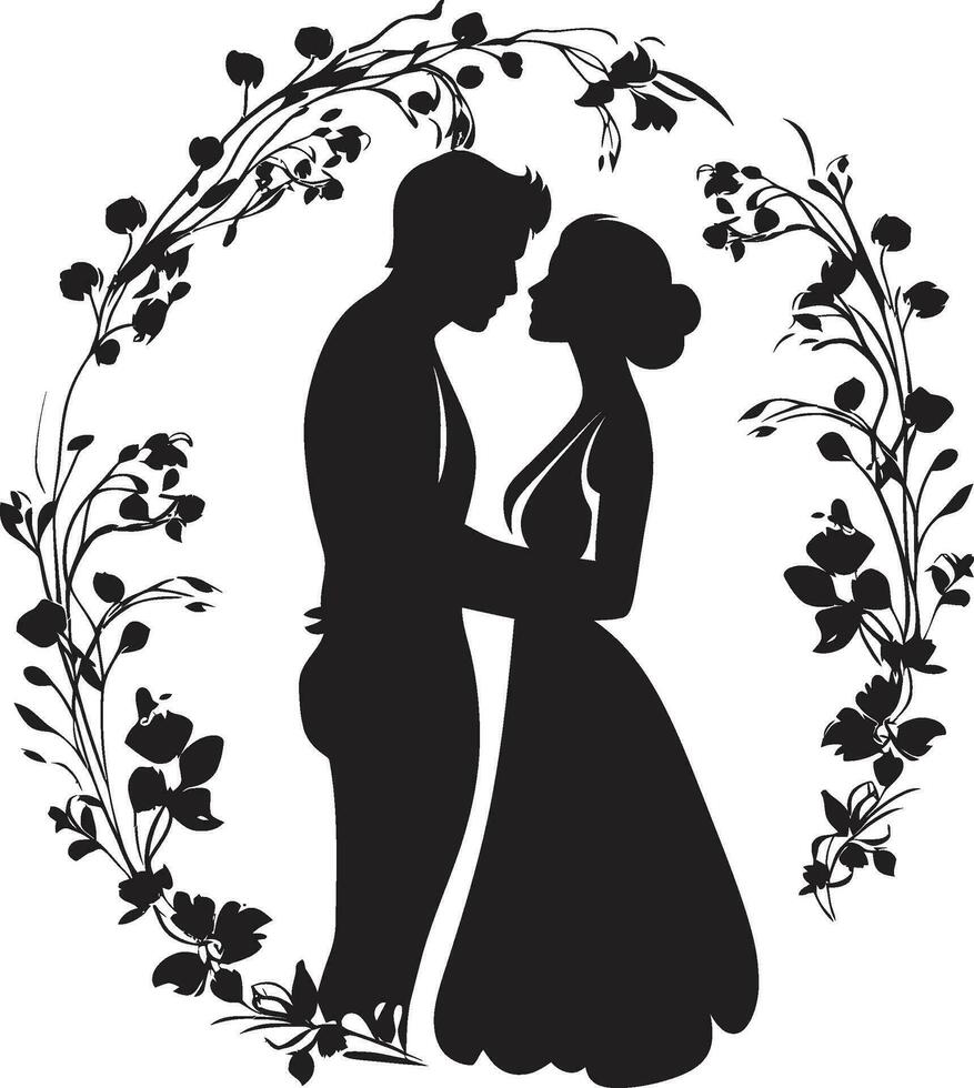 celestial enlace novia y novio decorativo marco artístico sindicatos romántico novia y novio marco vector