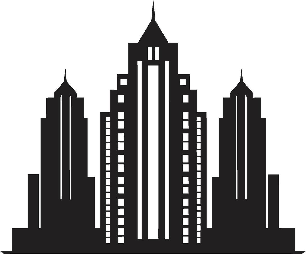 ciudad sinfonía multipiso ciudad edificio vector icono metropolitano Sueños multipiso paisaje urbano vector emblema