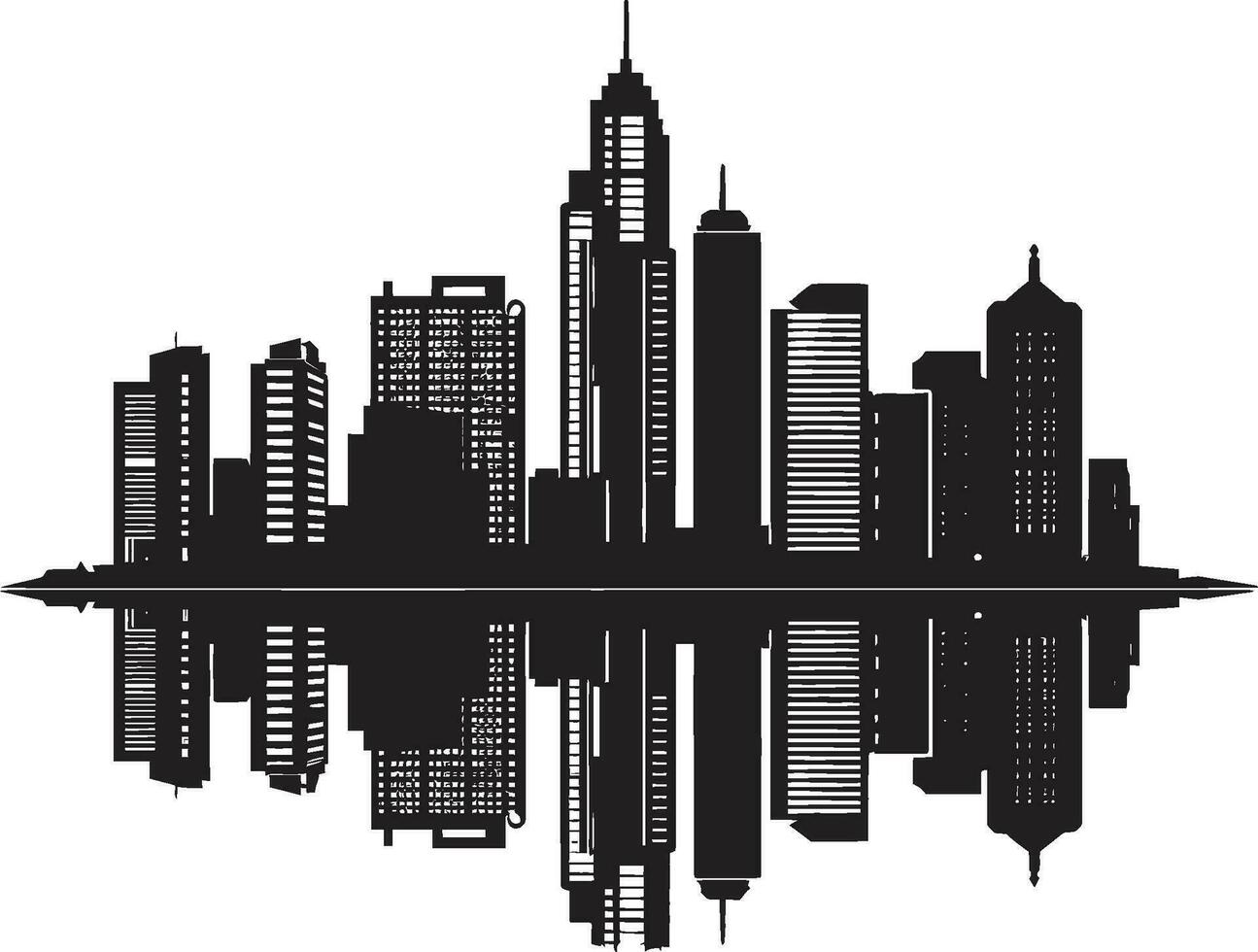 City Vista Layers Multifloral Cityscape Vector Emblem Design Urban Matrix Heights Multifloor City Building Vector Icon