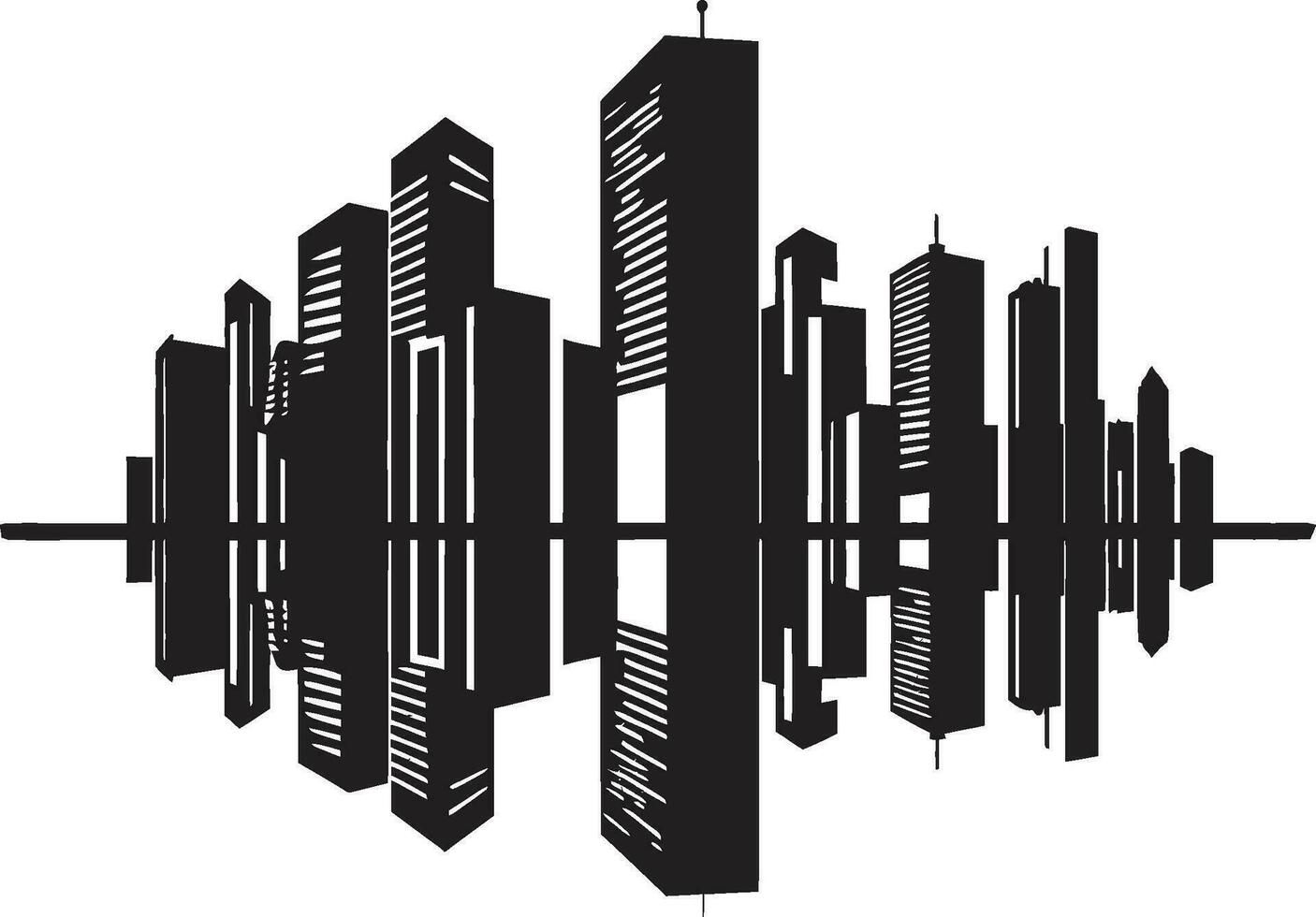 ciudad vista capas multifloral paisaje urbano vector emblema diseño urbano matriz alturas multipiso ciudad edificio vector icono