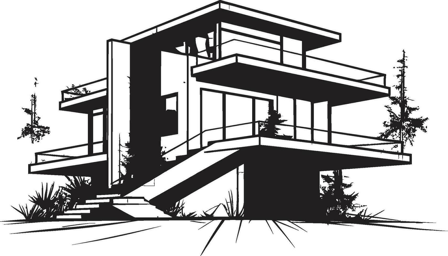 Contemporary Abode Icon House Idea Design in Vector Innovative Living Symbol Architecture Idea Vector Logo