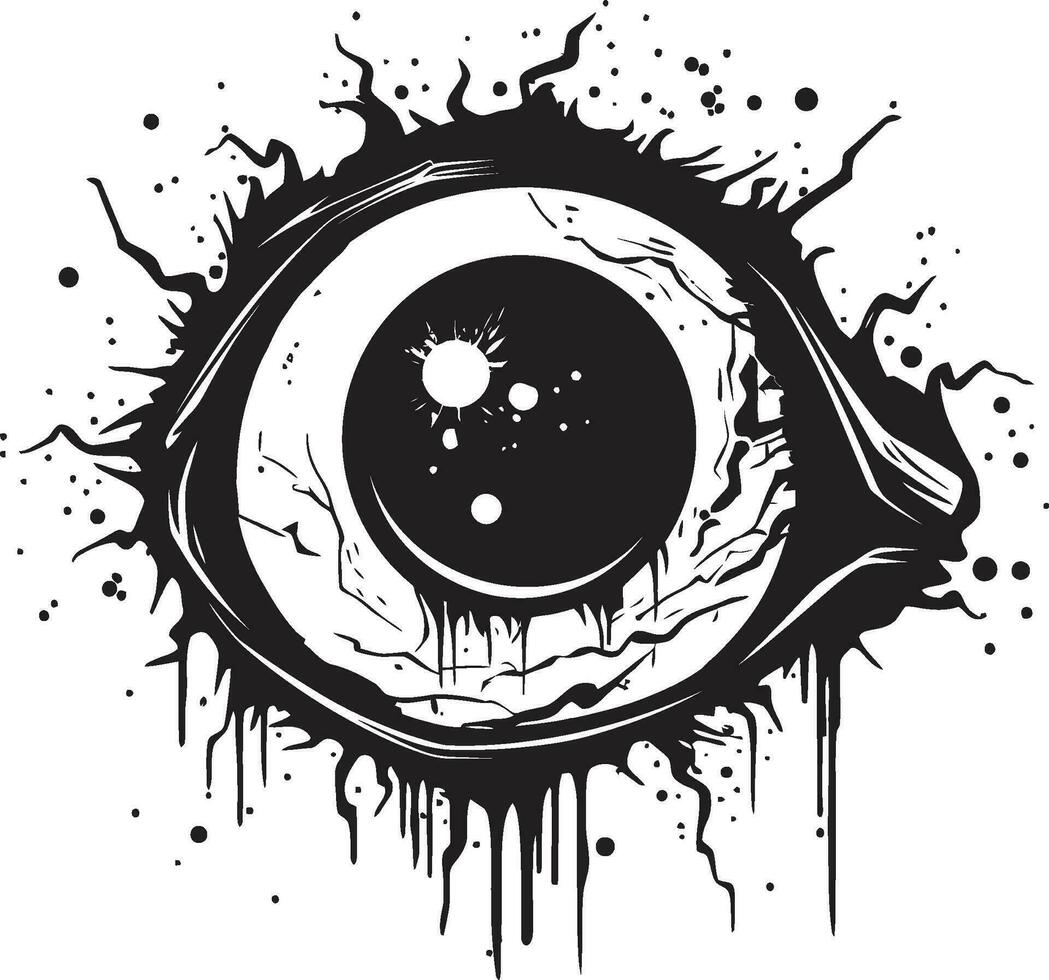 espantoso muertos vivientes ojo Siniestro negro vector terrible zombi mirada negro ojo icono diseño