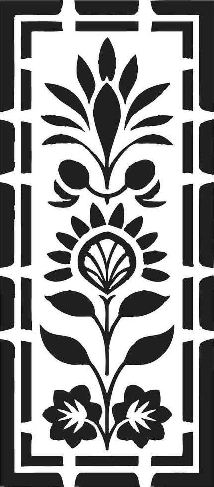 Charming Petal Lines Decorative Line Logo Gothic Floral Engravings Line Border Icon Design vector